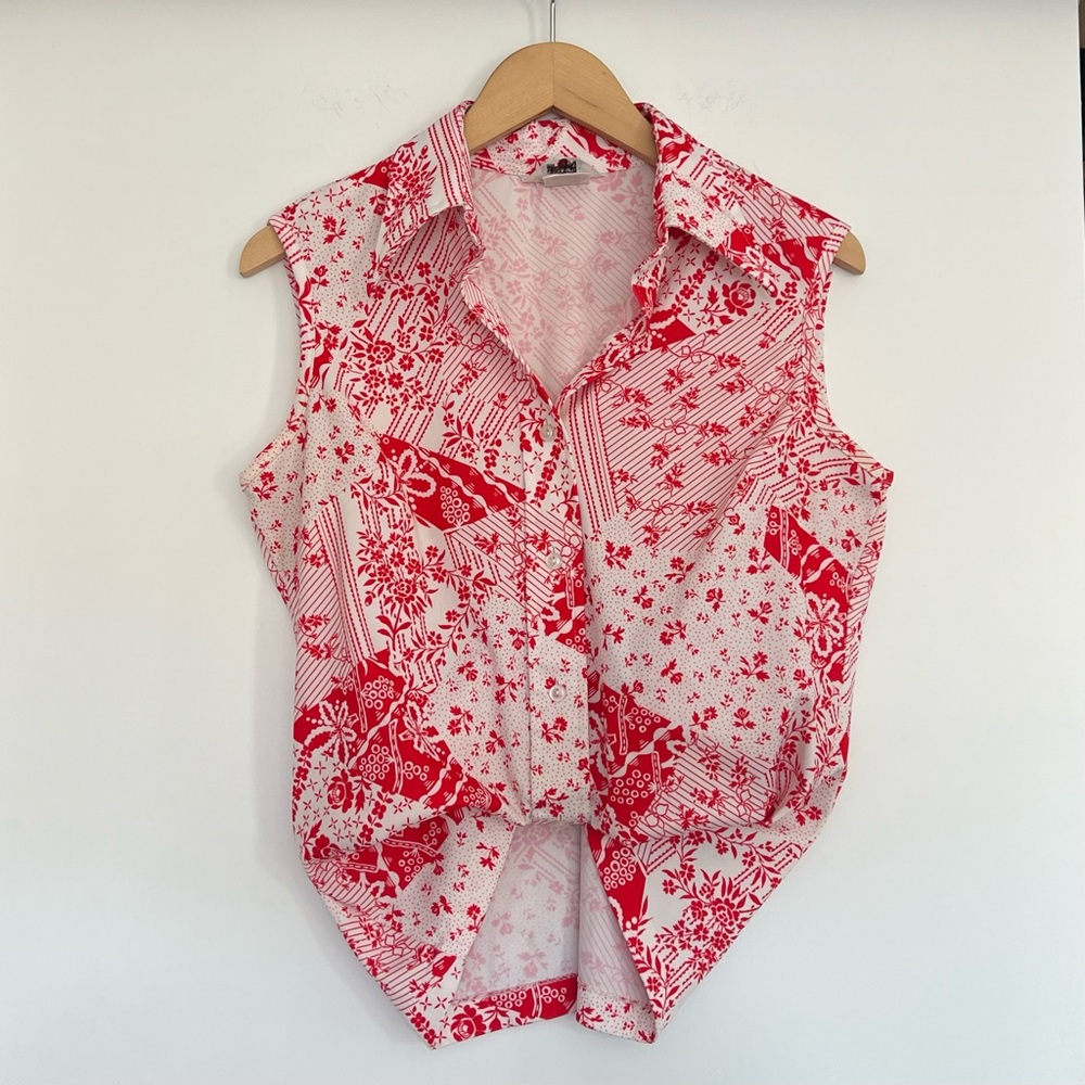 Patchwork Print Vintage Top